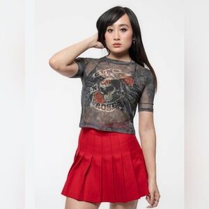 Guns N’ Roses Cropped Sheer Top Small